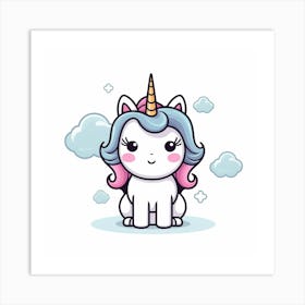 Cute Unicorn 636 Art Print