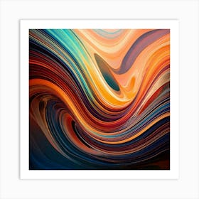 Firefly Symphony, Curves, Abstract, Flowing, Dynamic, Graceful, Elegant, Artistic, Fluid, Wavy, Harm (2) Art Print