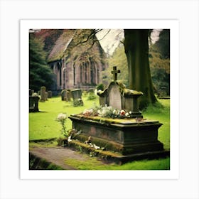 Remembrance Vintage Tomb Landmark Beautiful Plant Headstone Culture Old Architecture Rest (2) Art Print