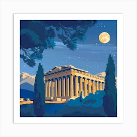 A Temple Of Olympian Zeus In Athens Vector Desig 1720009328 2 Art Print