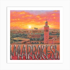 Mini Painting Marrakech City At Sunset Very Deta (2) Art Print