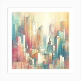 Abstract City Skyline 2 Art Print