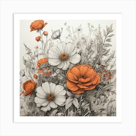 Orange Poppies Art Print