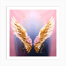 Abstract pink wings Art Print