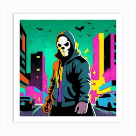 Skeleton In The City Art Print