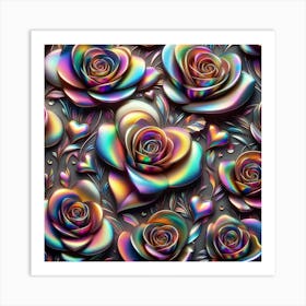 Rainbow Roses Art Print