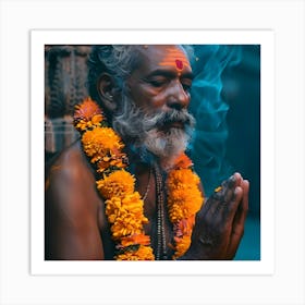 Hindu Man Praying Art Print