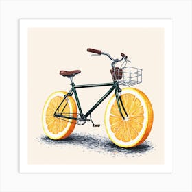 Orange Bicycle 3 Art Print