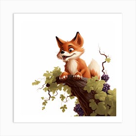 Fox And Grapes (3) Art Print