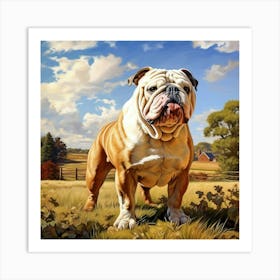 British Bulldog In The Countryside 1 Art Print