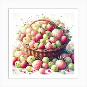 A basket of Gooseberry 1 Art Print