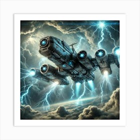 Tempest Class Gunship Lightning Storm Weaponry Art Print