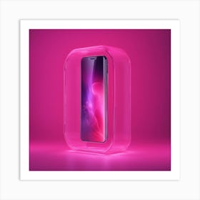 Furniture Design, Tall Mobilephone, Inflatable, Fluorescent Viva Magenta Inside, Transparent, Concep (3) Art Print