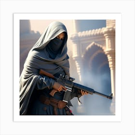 Niqabi Muslim Fighter Art Print