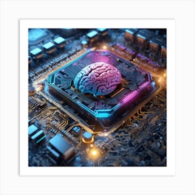 Brain On A Computer Chip 11 Art Print