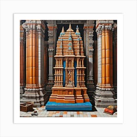 Meenakshi Temple, India Cubism Style 1 Art Print