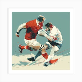 Rugby Players In Action 6 Art Print