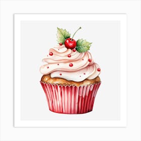 Christmas Cupcake Art Print