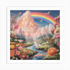 Rainbow Over The Valley Art Print