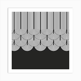 Abstract Black And White Rainbows Art Print