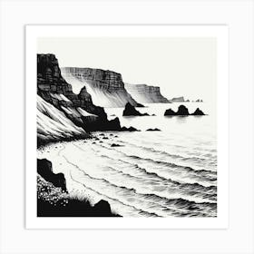 Coastline Colouring 1 Art Print