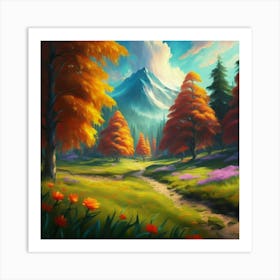 Magnificent forest meadows oil painting abstract painting art 16 Art Print