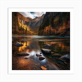 River In Autumn 5 Art Print