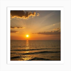 Sunset Over The Ocean 1 Art Print