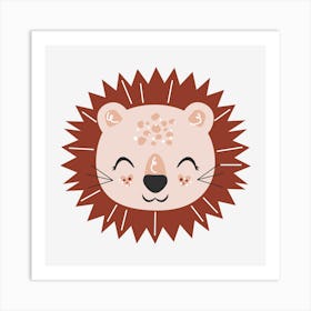 Boho Pink Lion Art Print