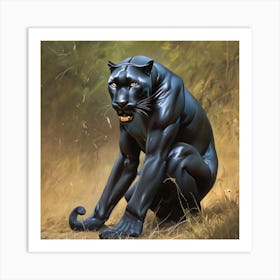 Panther Crouch Art Print