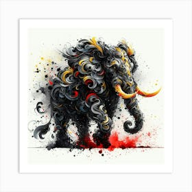 Abstract Elephant Painting 1 Art Print