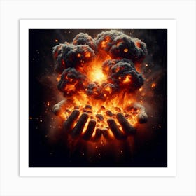 Hand Holding A Fireball Art Print