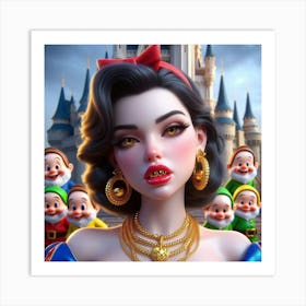 Snow White And The Seven Dwarfs 4 Art Print