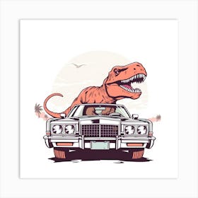 Dinosaur Car 2 Art Print