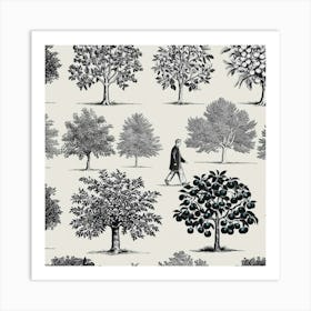 Landscape Trees Walk Art Print