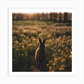 Rabbit In The Field Art Print