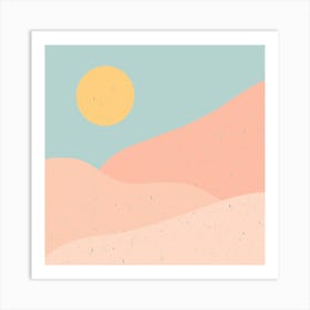 Sunrise Sunset Mountain Abstract Pastel Sunlight Nature Landscape Scenery Digital Art Art Print