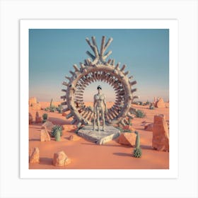 Man In The Desert 158 Art Print