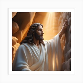 Jesus In The Cave Art Print