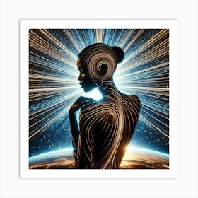 Woman In Space Art Print