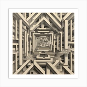 Dimensional Delusions Escher Inspired Abstract Pieces That Play With Perspective Dimension And Im 275097834 Art Print