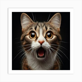 Cat With Open Mouth Art Print