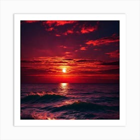 Sunset Over The Ocean 147 Art Print