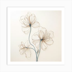 Wire Flowers 3 Art Print