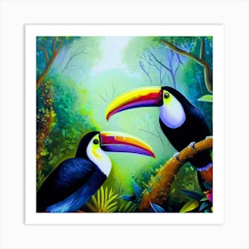 Toucan's Chromatic Symphony Art Print