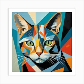 Geometric Cat 3 Art Print