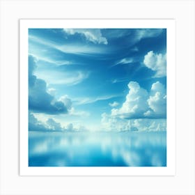 Blue Sky With Clouds 2 Art Print