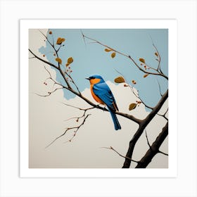 Polish Wycinanki, Bird On a Branch, folk art,  154 Art Print