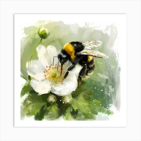 Bee On A Flower Art Print