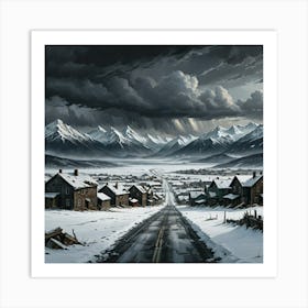 Snowy Road Art Print